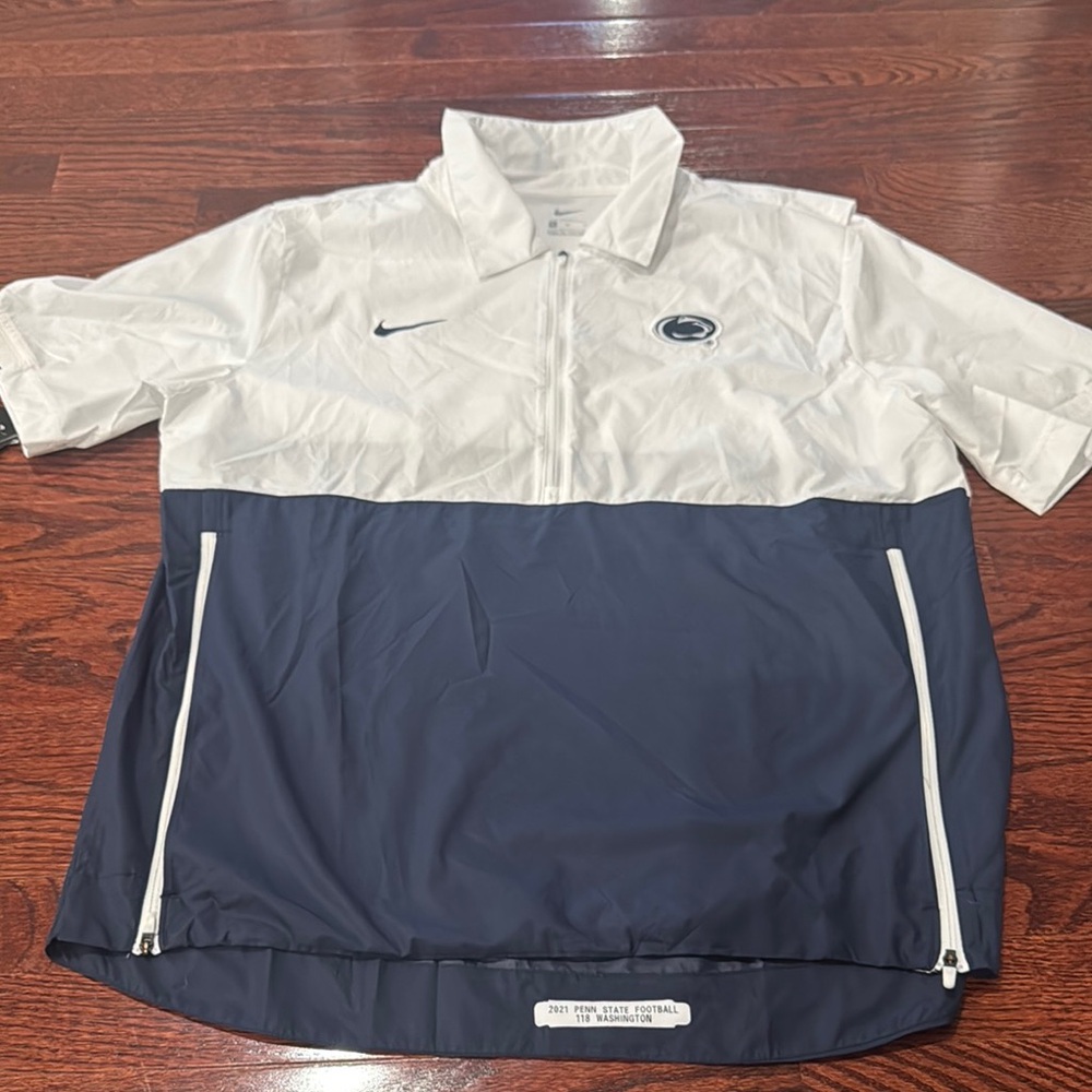 Nike Penn State White and Navy Half-Zip Jacket